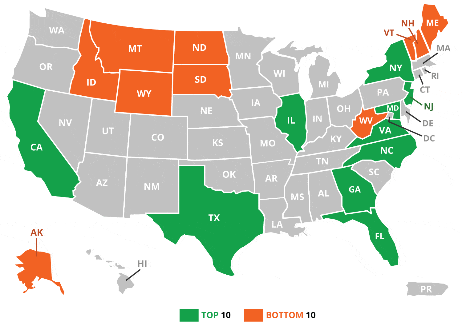 10 Best & worst states for small businesses diversity (ranked by number of minority-owned businesses)